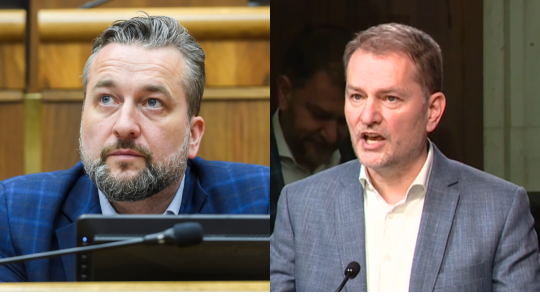 Na snímke Ľ. Blaha a I. Matovič.