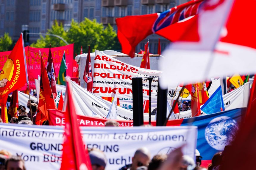 Protesty v Nemecku na Sviatok pr&aacute;ce.