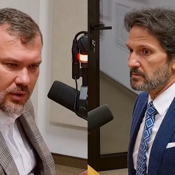 Viliam Karas (KDH) a Robert Kaliňák (Smer-SD) v relácii Sobotné dialógy.