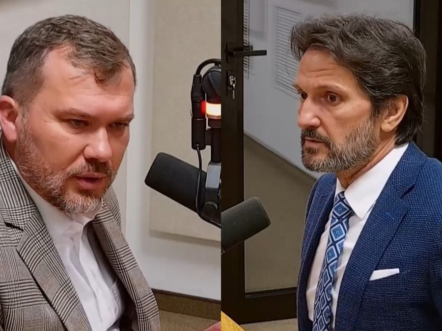 Viliam Karas (KDH) a Robert Kaliňák (Smer-SD) v relácii Sobotné dialógy.