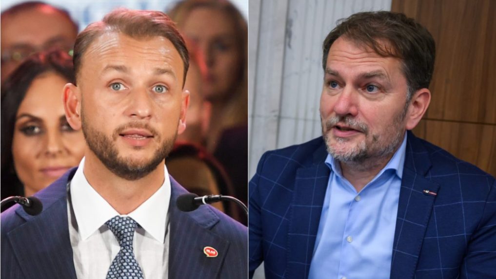 Na snímke Matúš Šutaj Eštok a Igor Matovič.