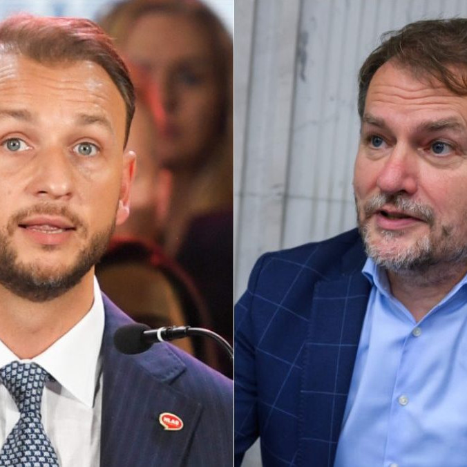 Na snímke Matúš Šutaj Eštok a Igor Matovič.