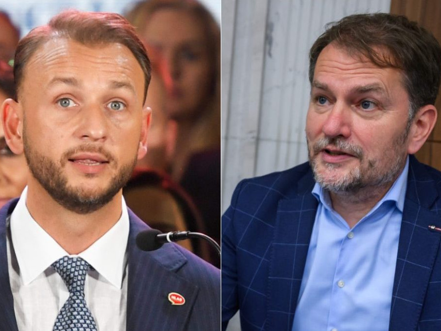 Na snímke Matúš Šutaj Eštok a Igor Matovič.