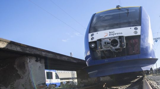 Na ilustračnej snímke rušeň vlaku Leo Express.