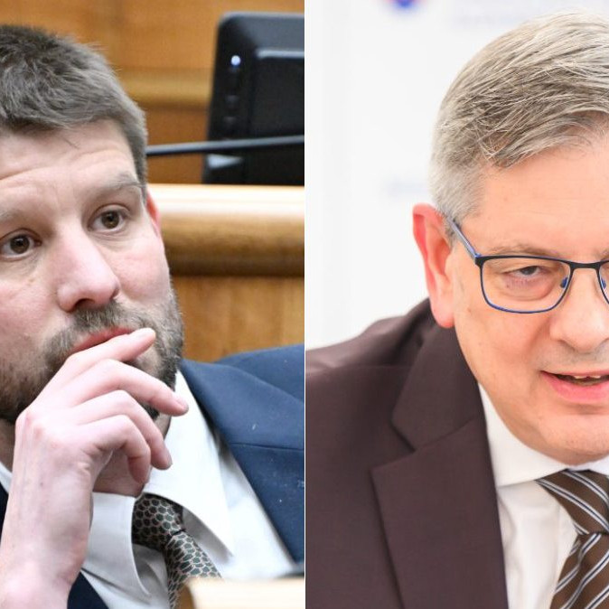 Na snímke Michal Šimečka a Boris Susko.