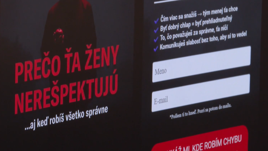 Na snímke webová stránka, ktorá patrí do tzv "manosféry".
