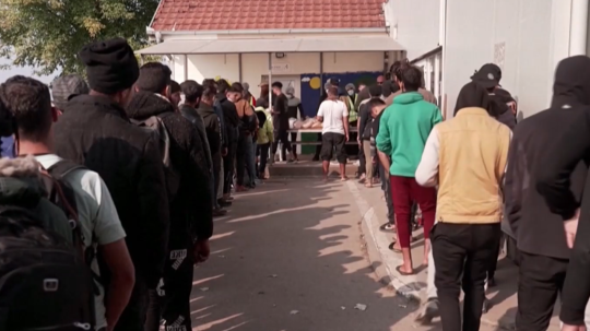 Migranti v Grécku.