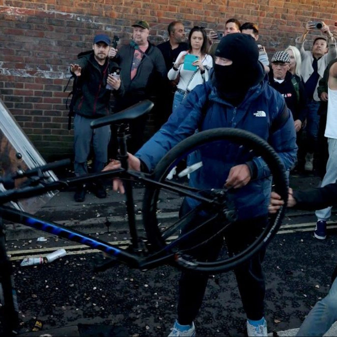 Na snímke protest v Southamptone.