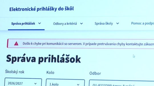 Na snímke chyba v systéme ePrihlášky.