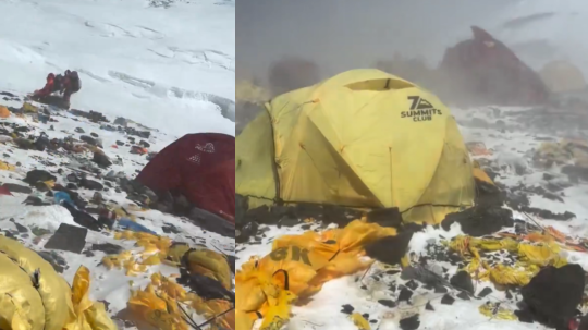 Najvyšší tábor na Mount Evereste je zaplavený odpadom.