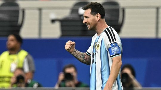 Lionel Messi po strelení historického gólu.