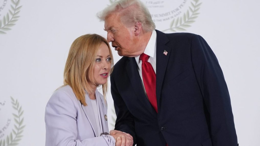 Prezident USA Donald Trump a premiérka Talianska Giorgia Meloniová.
