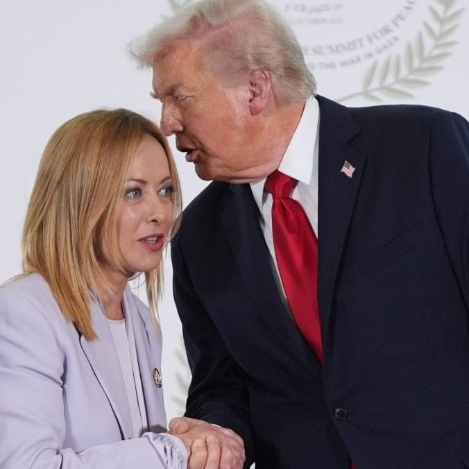 Prezident USA Donald Trump a premiérka Talianska Giorgia Meloniová.