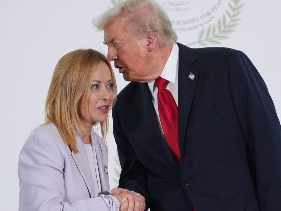 Prezident USA Donald Trump a premiérka Talianska Giorgia Meloniová.
