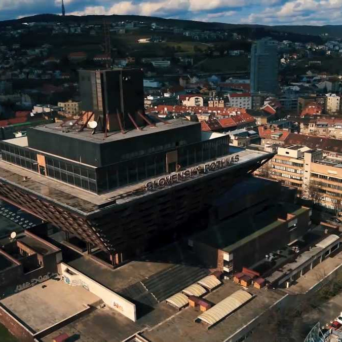 Na snímke budova Slovenského rozhlasu.