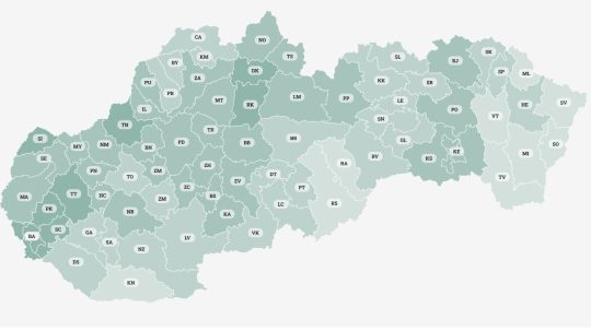 Mapa hlasovania v referende.