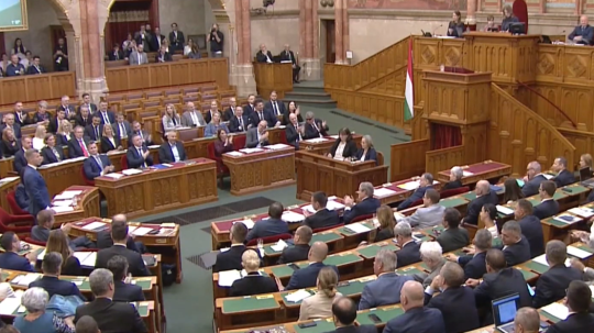 Maďarský parlament.