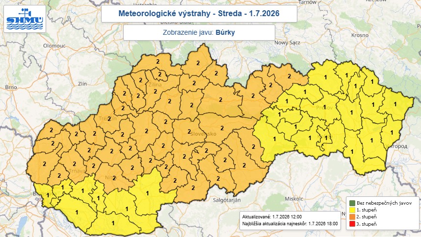 Na sn&iacute;mke mapa v&yacute;strah pred b&uacute;rkami.