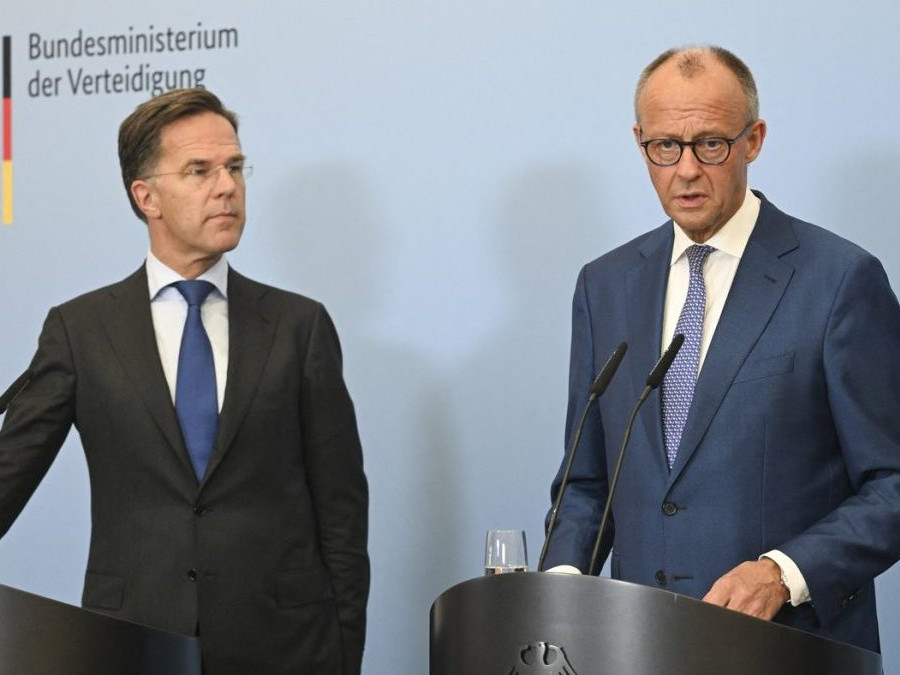 Mark Rutte a Friedrich Merz.