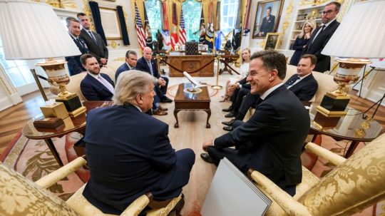 Na snímke Mark Rutte počas návštevy Bieleho domu.