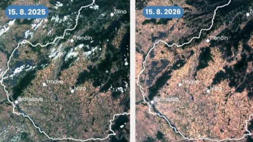 
 Snímky porovnávali súčasný stav s rokom 2024.		