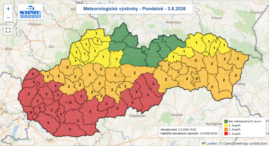 Mapa s v&yacute;strahami.