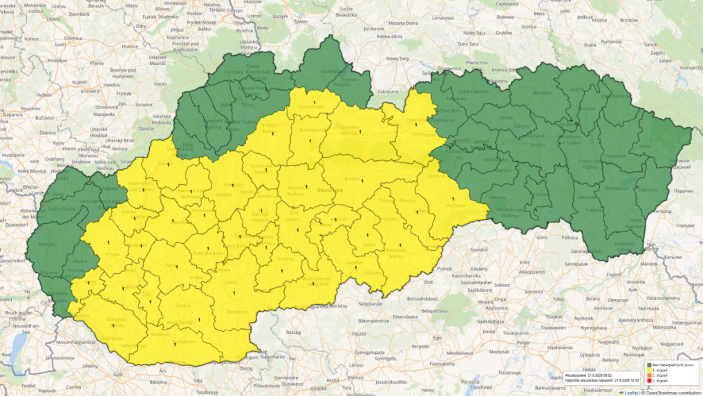 V&yacute;strahy pred b&uacute;rkami platia pre v&auml;č&scaron;inu stredn&eacute;ho a južn&eacute;ho Slovenska.