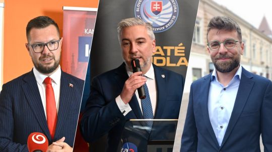 Na snímke Igor Šimko, Rastislav Trnka a Marián Porvažník.