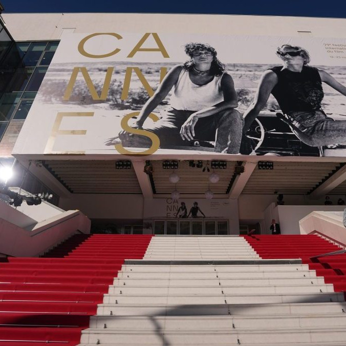 Na snímke príprava festivalu Cannes.
