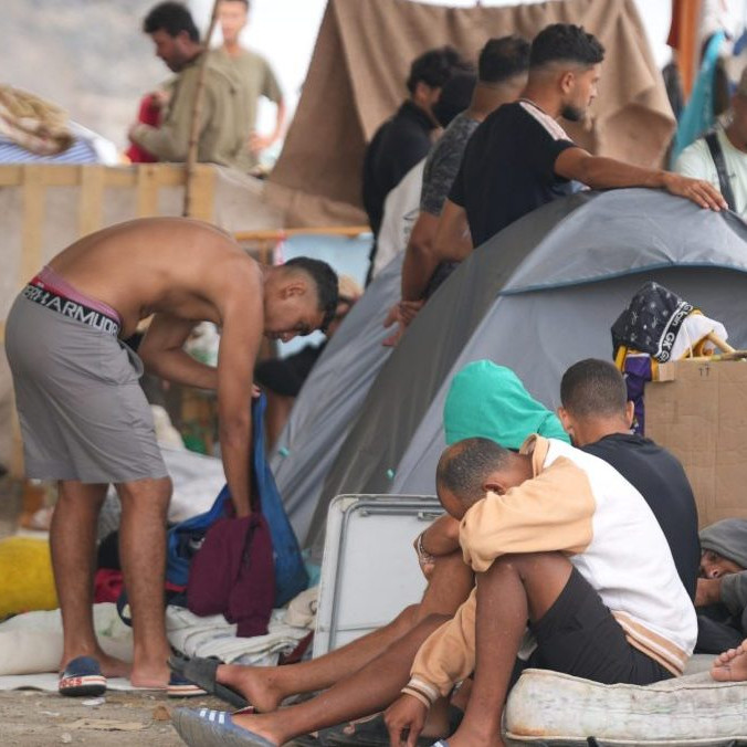 Migranti v Ceute.