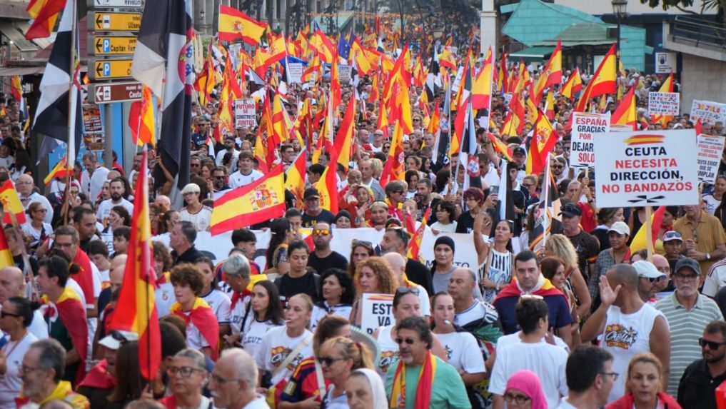 Na snímke protestujúci v Španielsku.