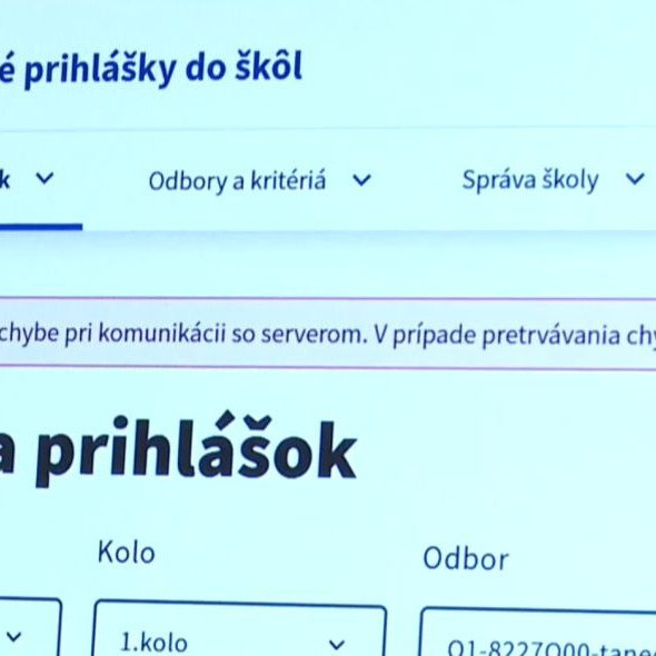 Na snímke chyba v systéme ePrihlášky.