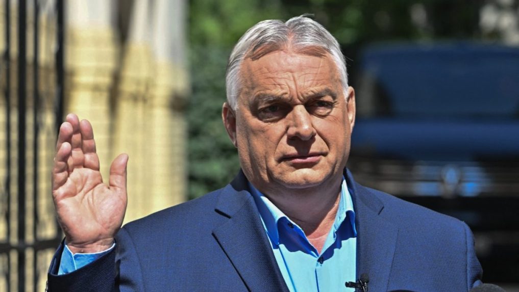 
 Na snímke Viktor Orbán.		