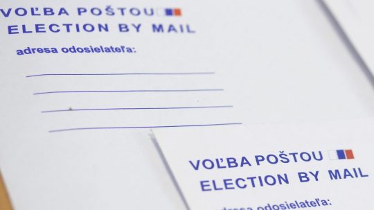 Obálka pre voľbu poštou.