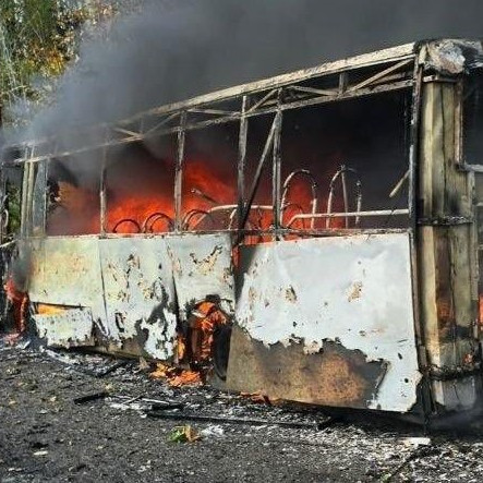 ruský útok na autobus
