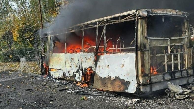 ruský útok na autobus