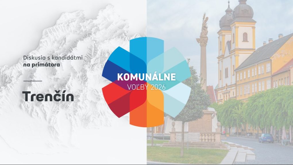 Na snímke grafika k diskusii kandidátov na post primátora Trenčína.