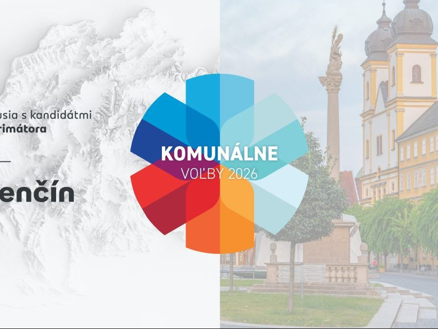 Na snímke grafika k diskusii kandidátov na post primátora Trenčína.