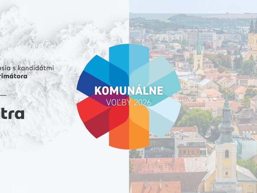 Na snímke grafika k diskusii kandidátov na post primátora Nitry.
