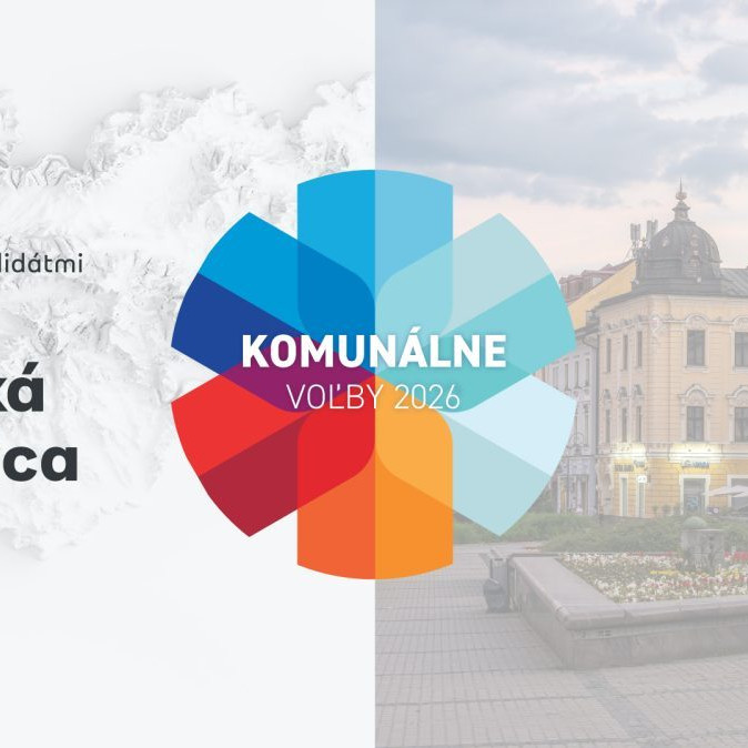 Na snímke grafika k diskusii andidátov na post primátora Banskej Bystrice.