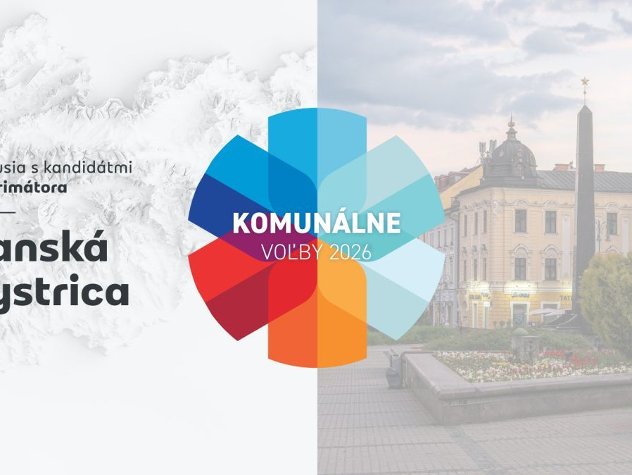 Na snímke grafika k diskusii andidátov na post primátora Banskej Bystrice.