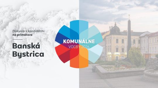 Na snímke grafika k diskusii andidátov na post primátora Banskej Bystrice.