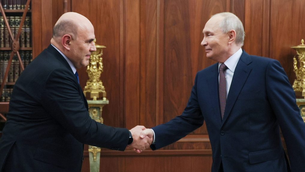 V. Putin a ruský premiér Mišustin