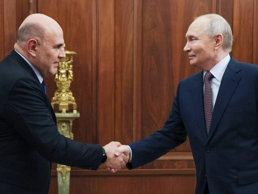 V. Putin a ruský premiér Mišustin