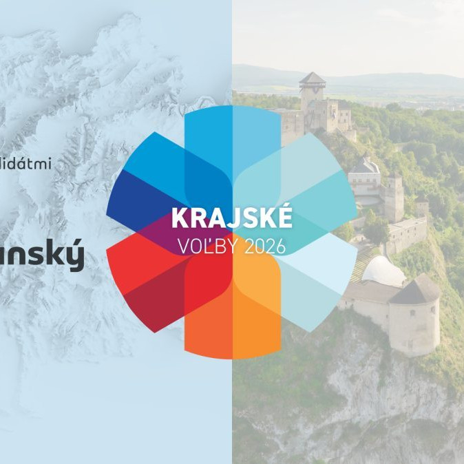 Na snímke grafika k diskusii s kandidátmi na župana Trenčianskeho samosprávneho kraja.