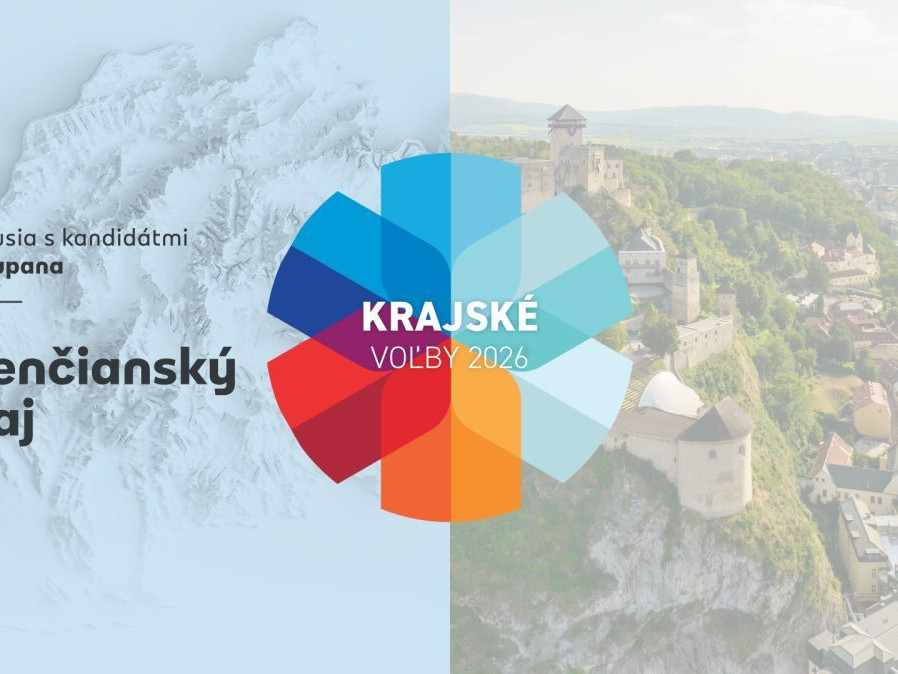 Na snímke grafika k diskusii s kandidátmi na župana Trenčianskeho samosprávneho kraja.