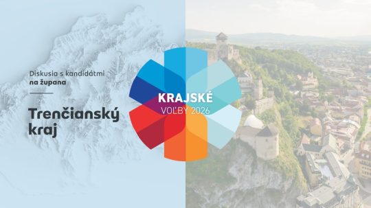 Na snímke grafika k diskusii s kandidátmi na župana Trenčianskeho samosprávneho kraja.