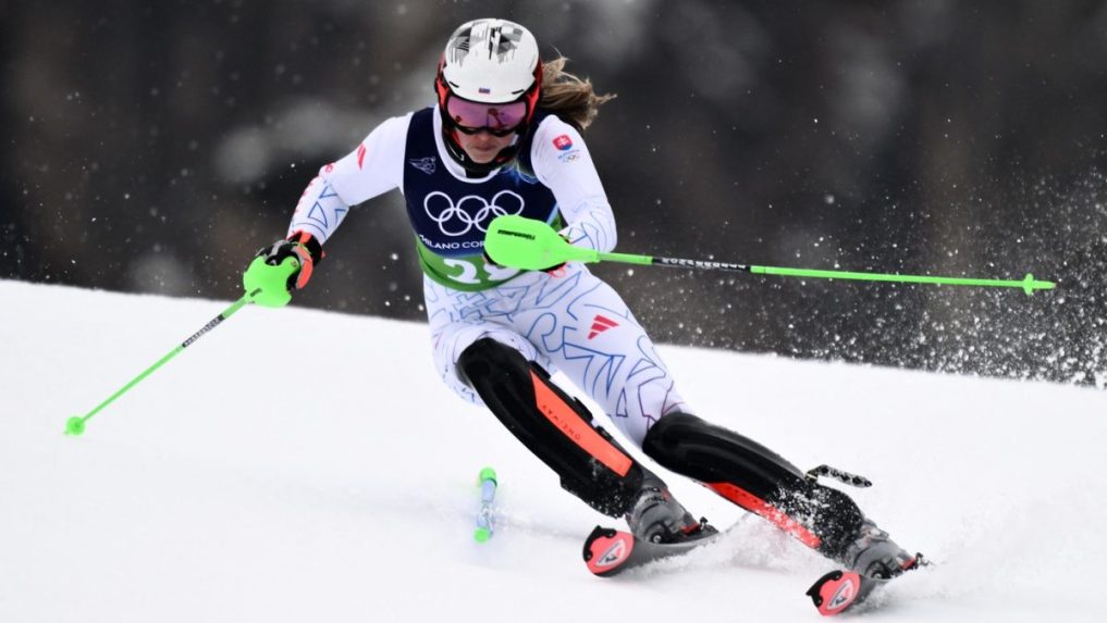 Petra Vlhová na olympijskej trati na ZOH 2026.
