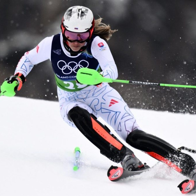 Petra Vlhová na olympijskej trati na ZOH 2026.