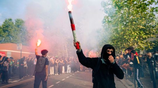 Protestujúci študenti vo Francúzsku.